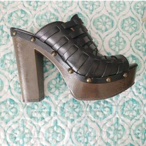 Black Studded Gianni Bini Clogs